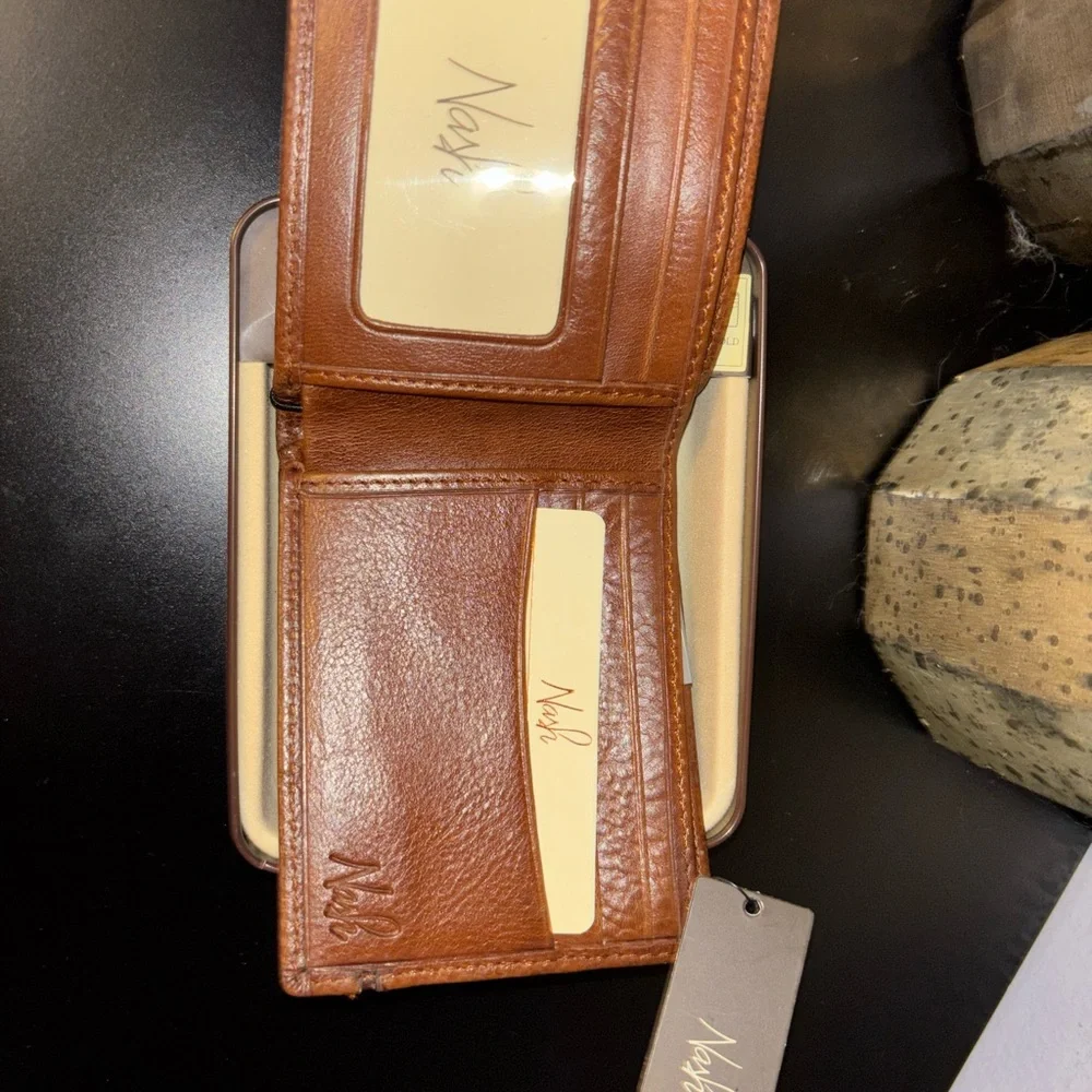 Zyon Tan Leather Wallet for Men
